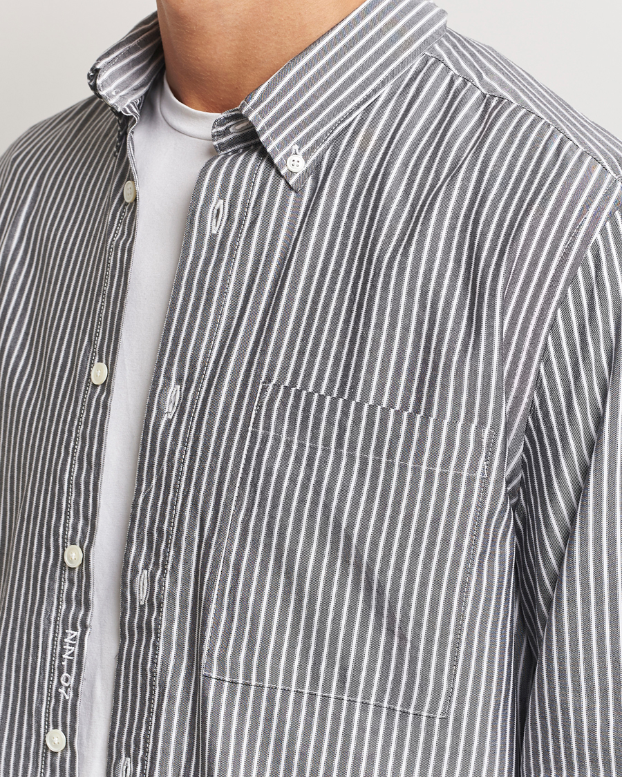 Heren | Overhemden | NN07 | Arne Tencel Striped Shirt Black/White