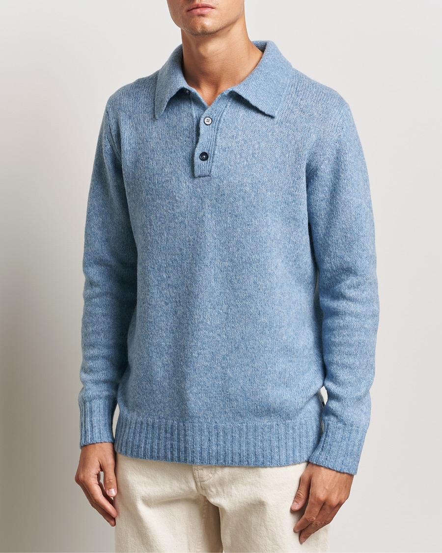 Homme | Pulls Et Tricots | NN07 | Lee Brushed Wool Polo Tink Blue