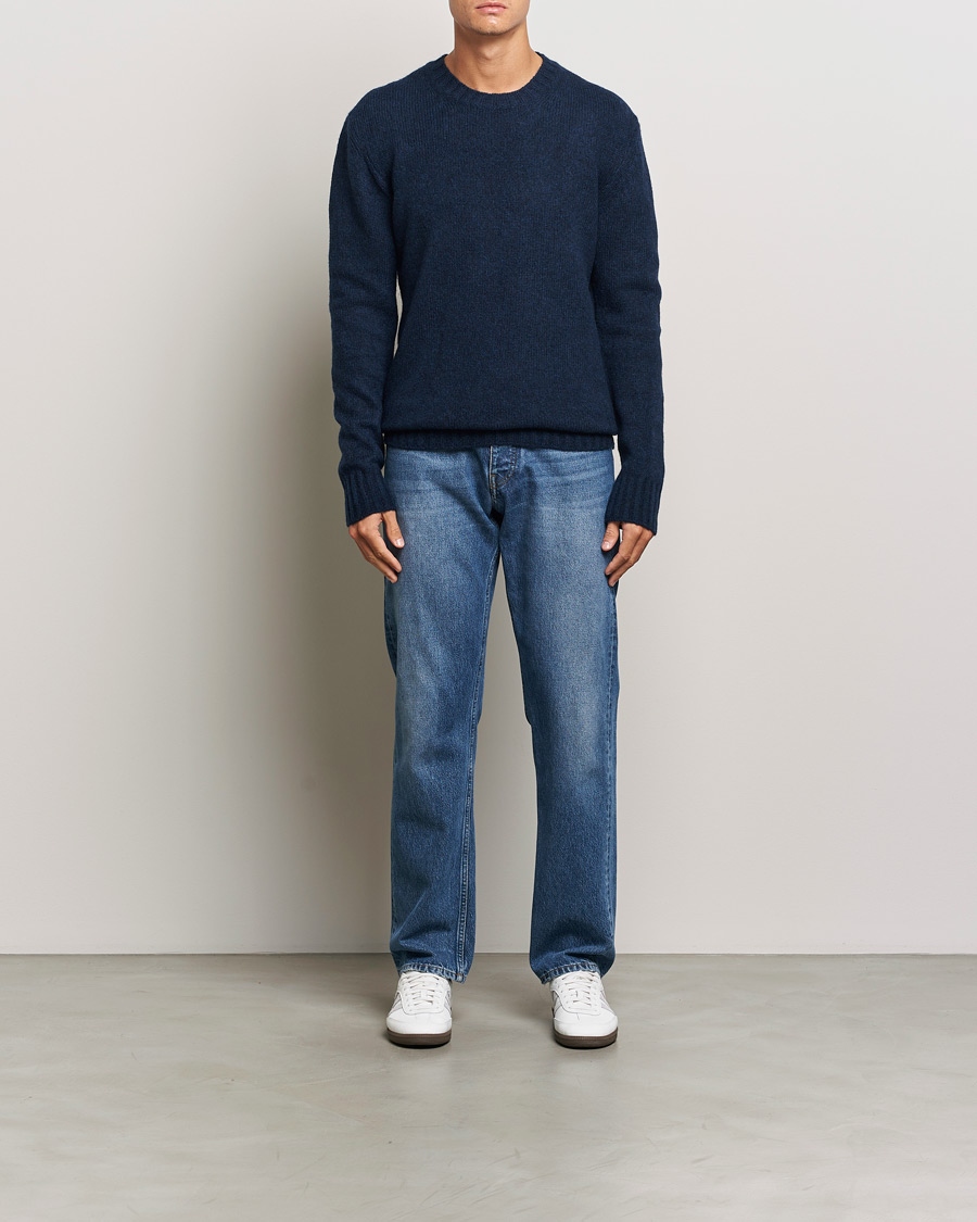 Homme | Pulls Et Tricots | NN07 | Lee Brushed Wool Crew Neck Navy Blue