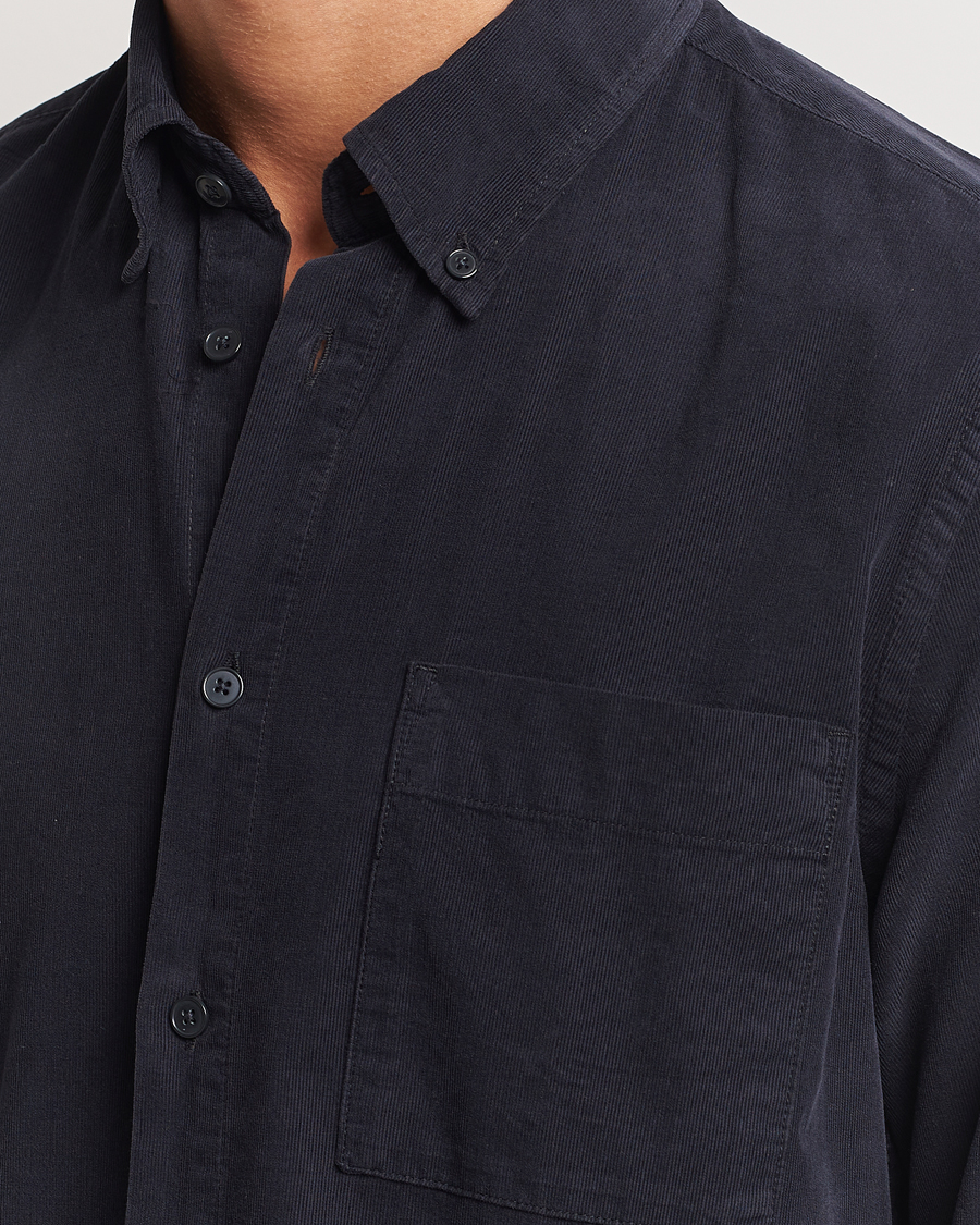 Heren | Overhemden | NN07 | Arne Baby Cord Shirt Black