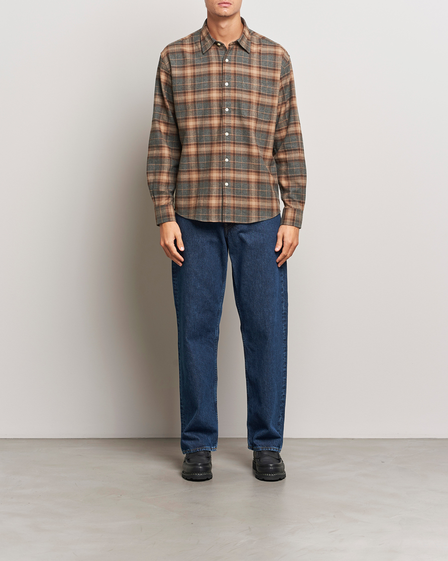 Homme | Chemises | NN07 | Deon Flannel Shirt Brown/Grey