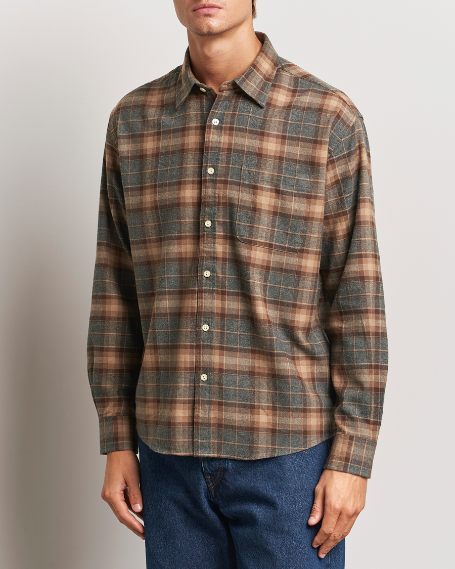 Homme | Chemises | NN07 | Deon Flannel Shirt Brown/Grey