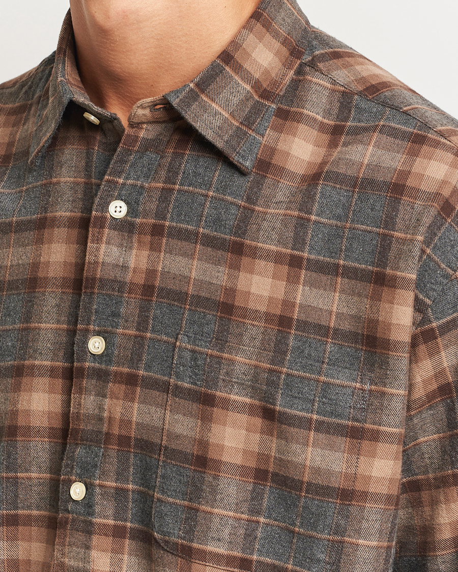 Homme | Chemises | NN07 | Deon Flannel Shirt Brown/Grey