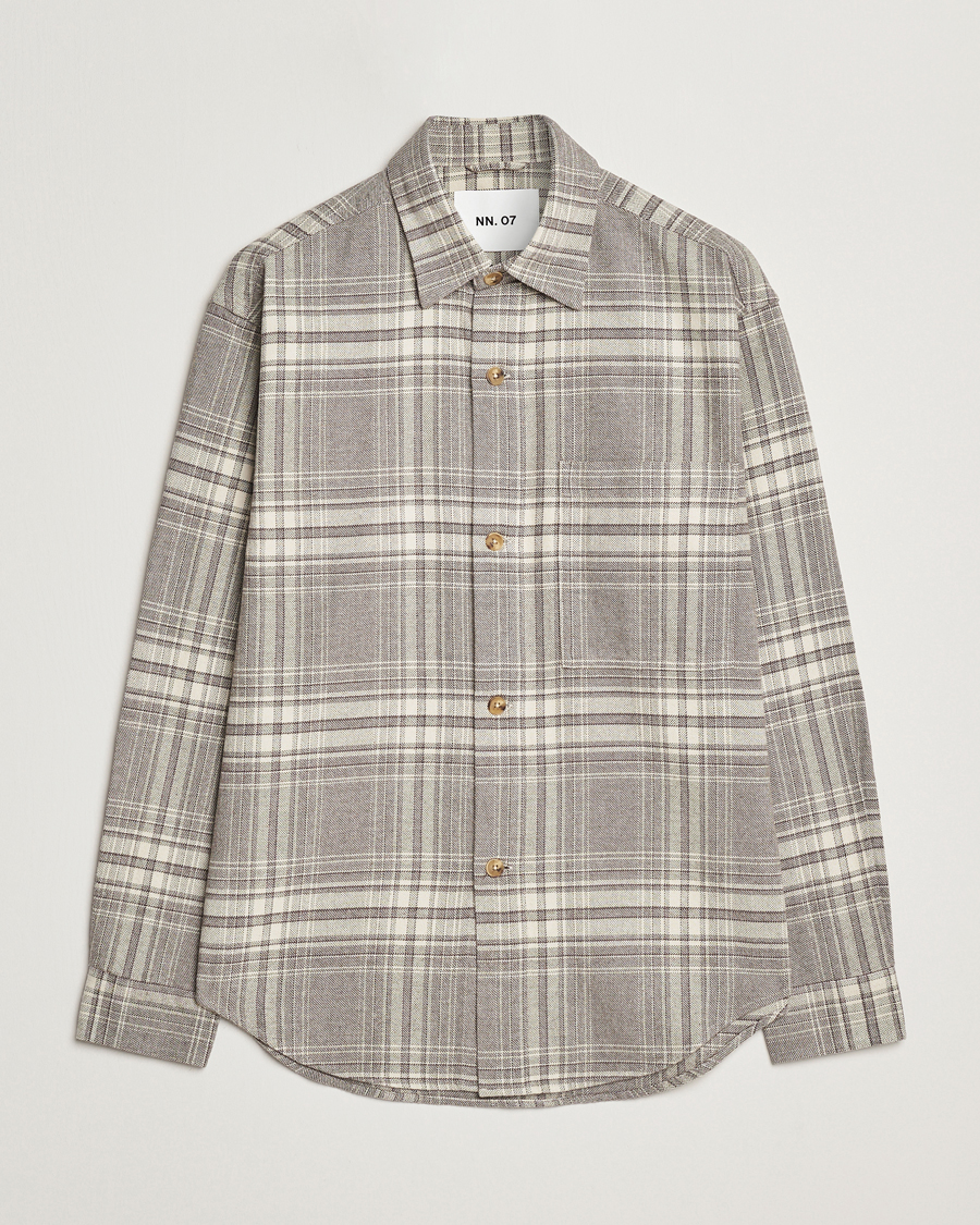 Homme | Chemises | NN07 | Adwin Checked Flannel Overshirt Grey/White