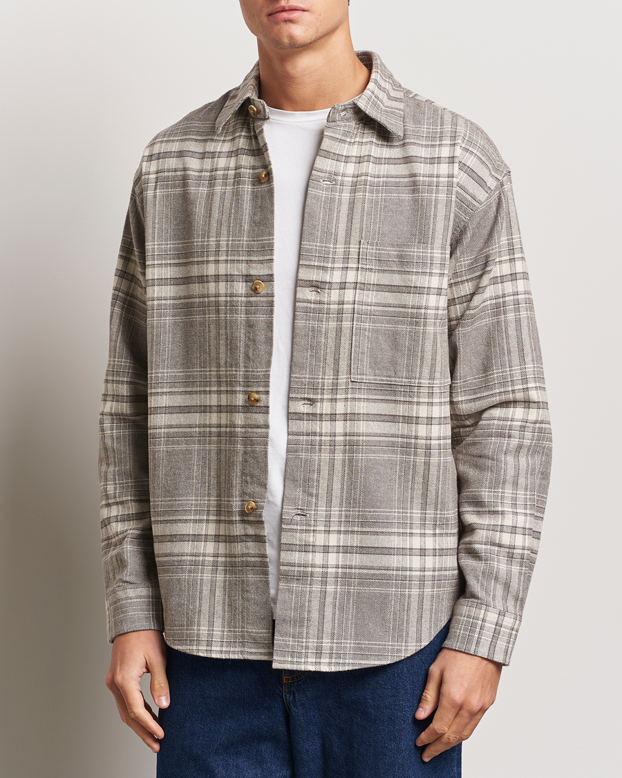 Homme | Chemises | NN07 | Adwin Checked Flannel Overshirt Grey/White