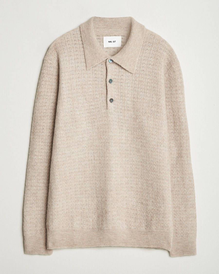 Homme | Pulls Et Tricots | NN07 | Alfie Alpaca Knitted Polo Greige