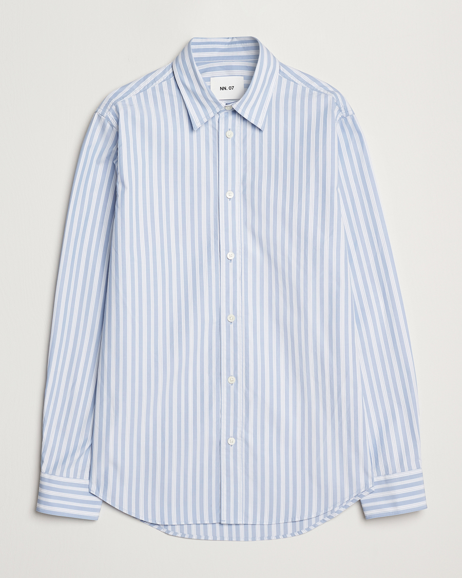Heren | Overhemden | NN07 | Colby Poplin Striped Shirt Blue/White