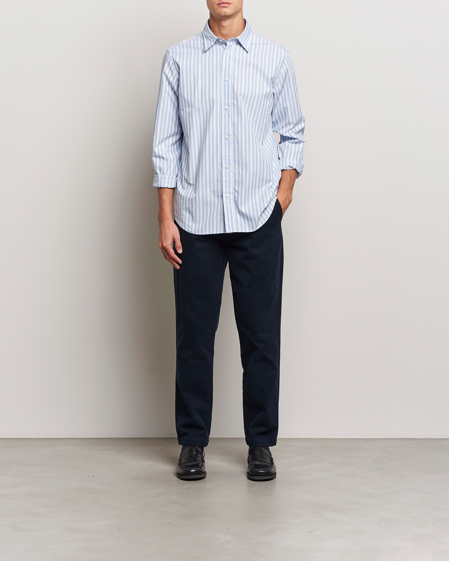 Heren | Overhemden | NN07 | Colby Poplin Striped Shirt Blue/White