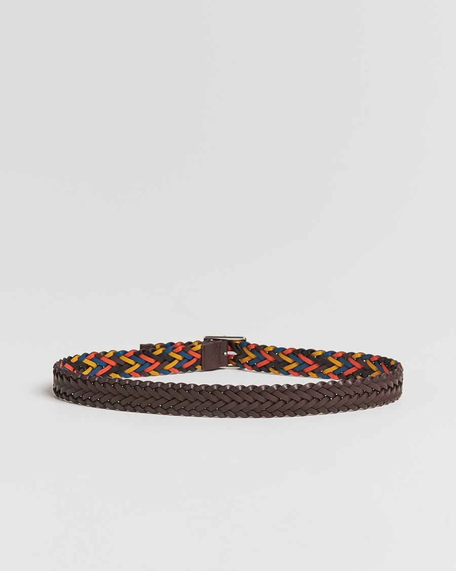 Heren | Paul Smith Reversible Leather Braided Belt Brown/Multi | Paul Smith | Reversible Leather Braided Belt Brown/Multi