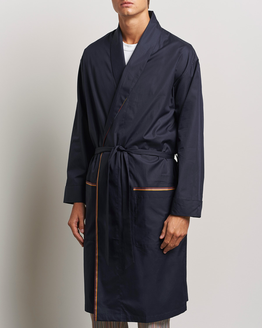 Heren | Pyjama's en gewaden | Paul Smith | Stripe Cotton Gown Navy