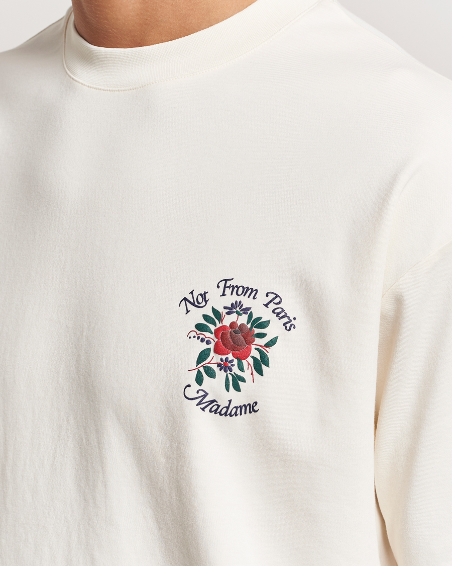 Homme | T-shirts | Drôle de Monsieur | Flower Slogan T-Shirt Cream