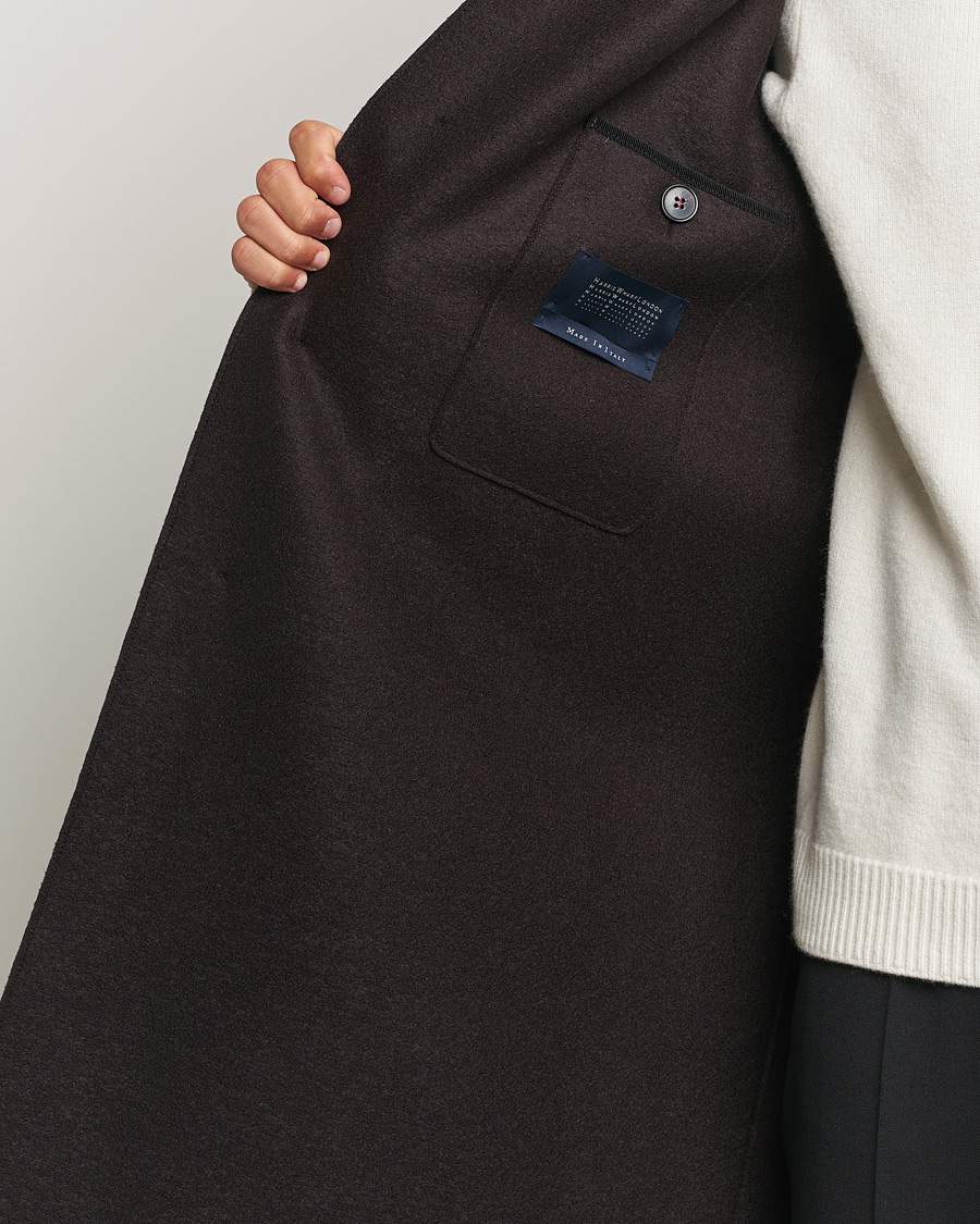 Homme | Manteaux Et Vestes | Harris Wharf London | Pressed Wool Mac Coat Dark Brown