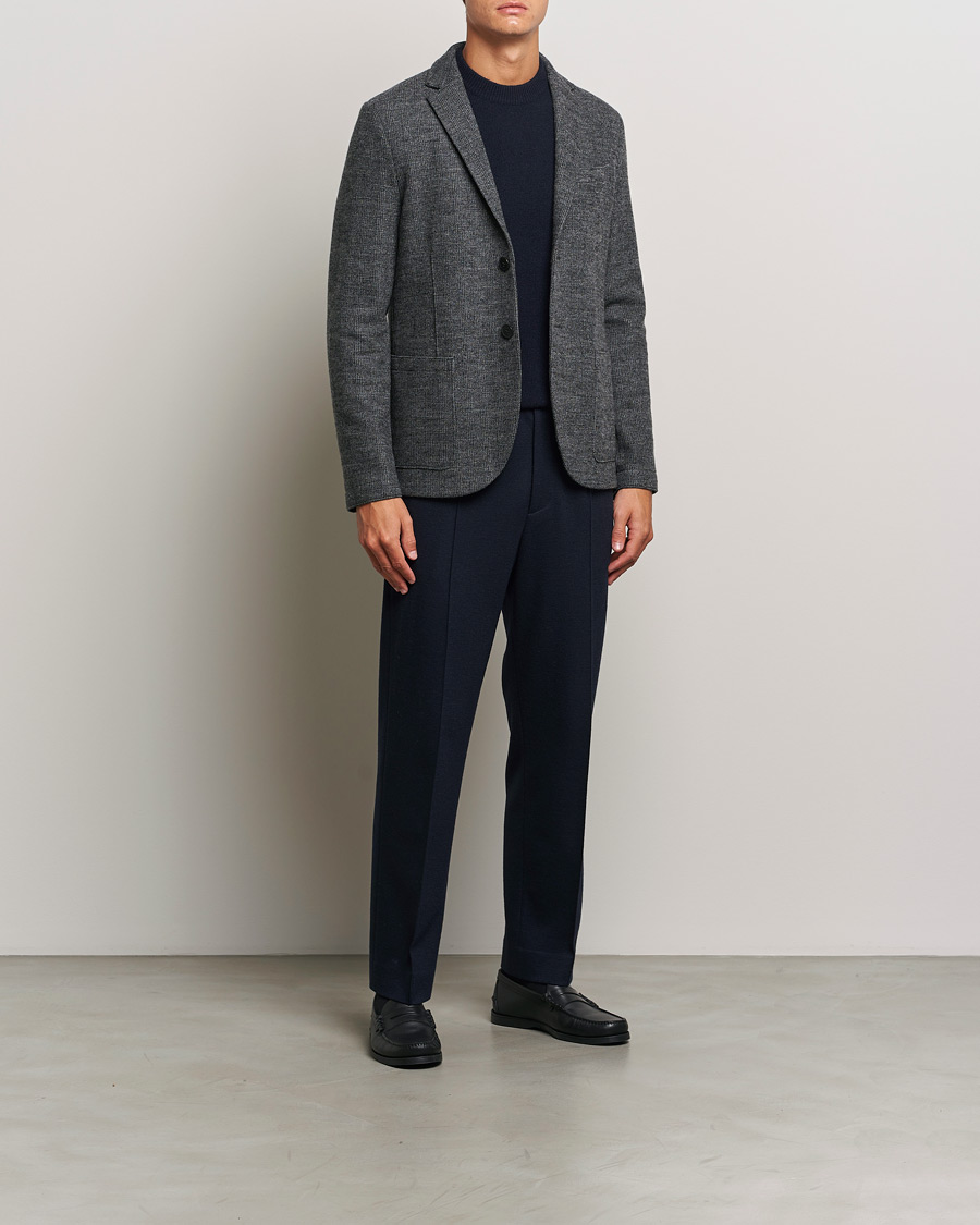 Heren | Blazers | Harris Wharf London | Two Button Prince Of Wales Blazer Grey/Black