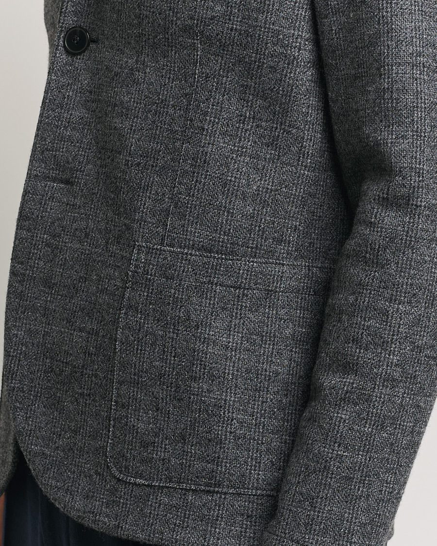 Heren | Blazers | Harris Wharf London | Two Button Prince Of Wales Blazer Grey/Black