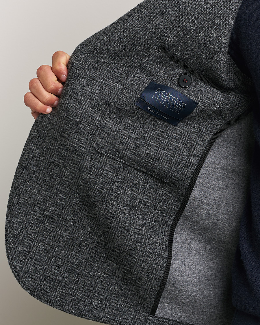 Heren | Blazers | Harris Wharf London | Two Button Prince Of Wales Blazer Grey/Black