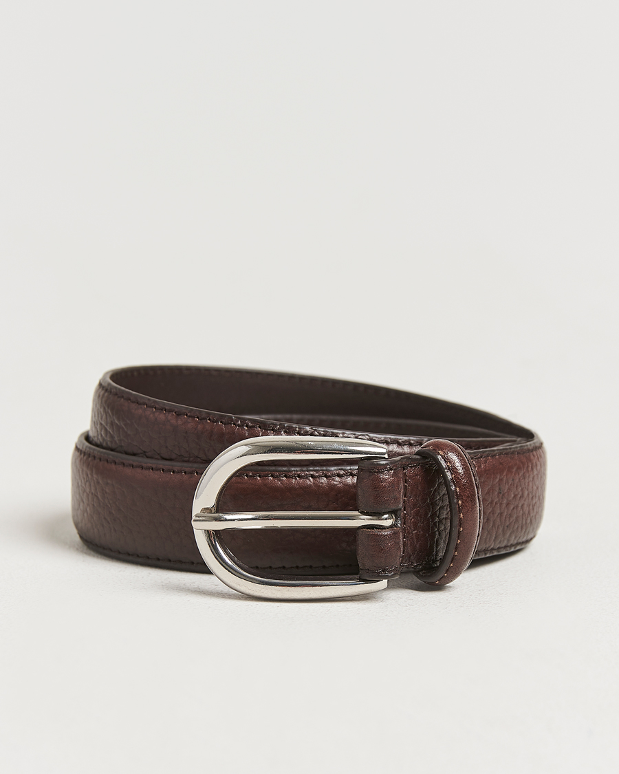 Heren | Riemen | Loake Shoemakers | Harry Grained Leather Belt Dark Brown