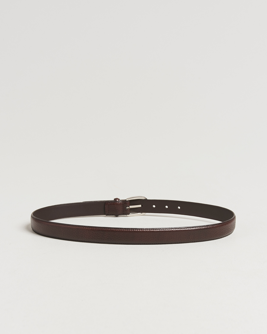 Heren | Riemen | Loake Shoemakers | Harry Grained Leather Belt Dark Brown