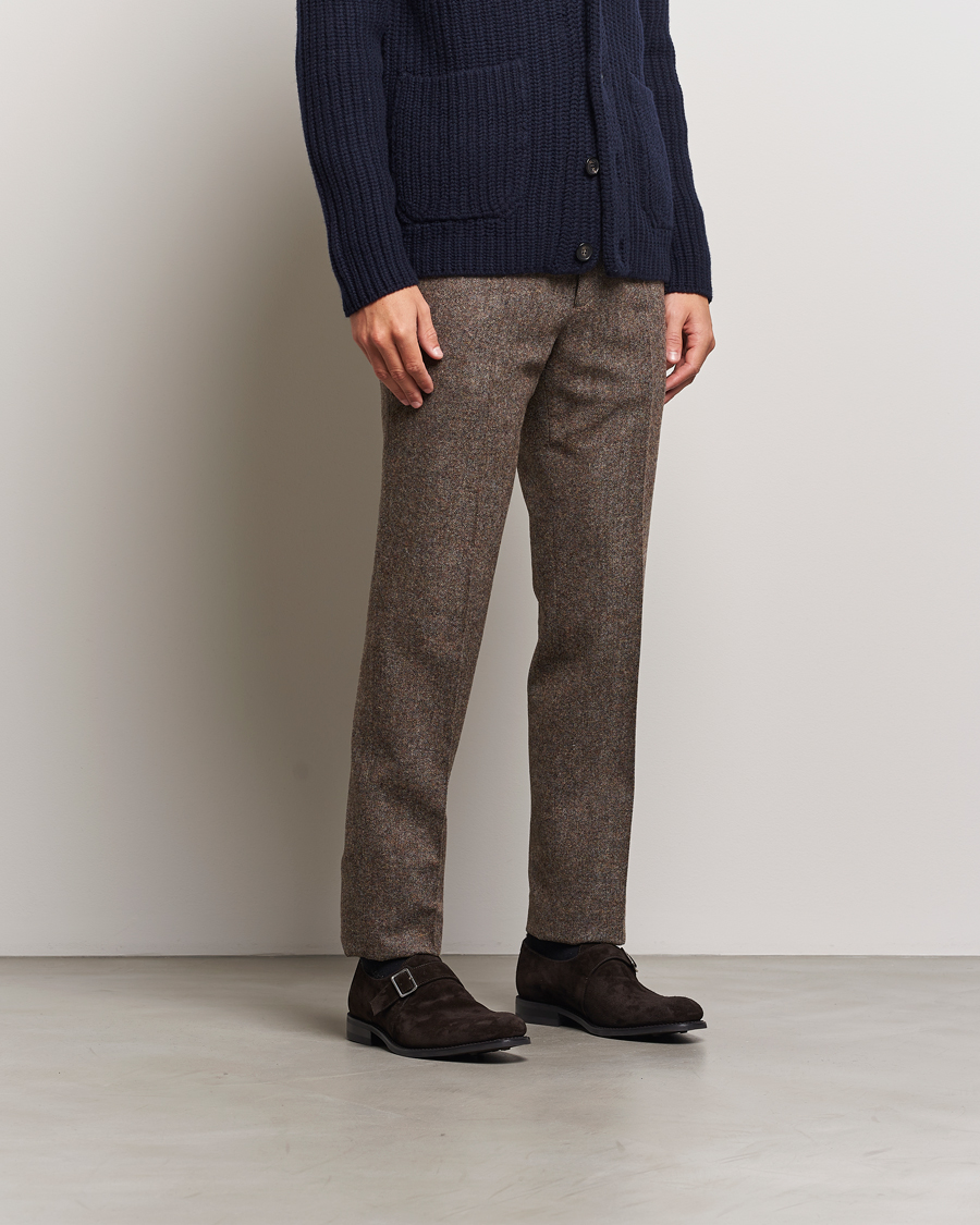 Homme | Chaussures À Boucles | Loake 1880 | 357 Suede Single Monk Dark Brown