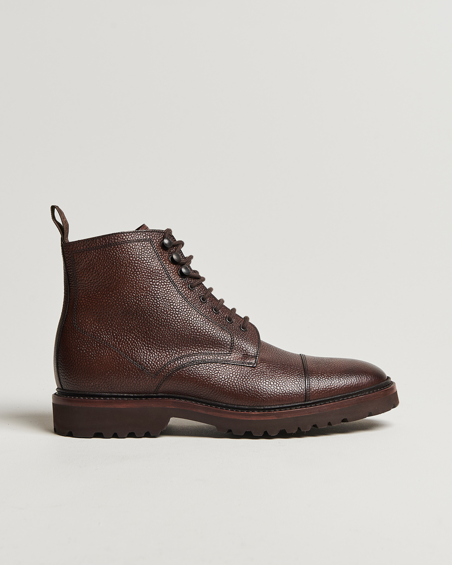 Heren | Laarzen | Loake Shoemakers | Aquarius Grained Lightweight Boot Dark Brown