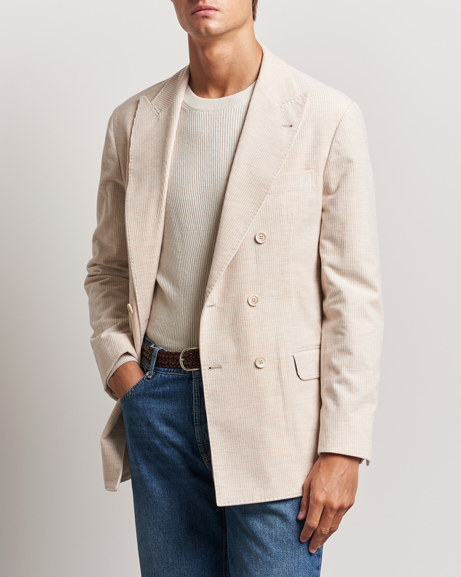 Homme | Blazers | Brunello Cucinelli | Double Breasted Cashmere Corduroy Blazer Sand