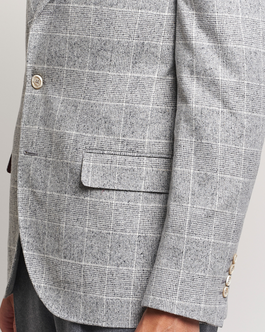 Heren | Blazers | Brunello Cucinelli | Single Breasted Check Blazer Pearl Grey