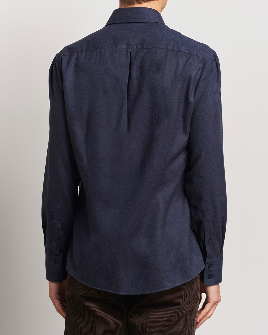 Heren | Overhemden | Brunello Cucinelli | Slim Fit Flannel Shirt Navy
