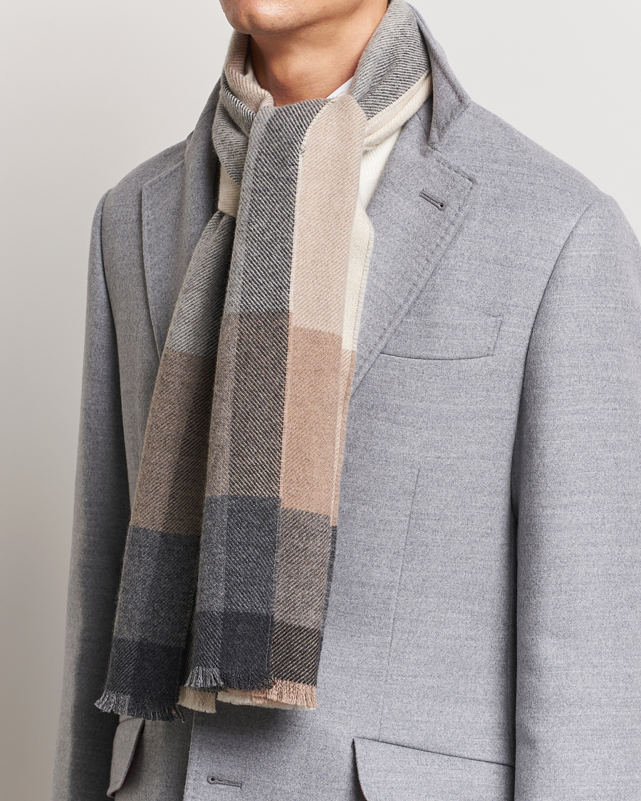 Homme | Brunello Cucinelli Wool/Cashmere Scarf Grey/Beige | Brunello Cucinelli | Wool/Cashmere Scarf Grey/Beige