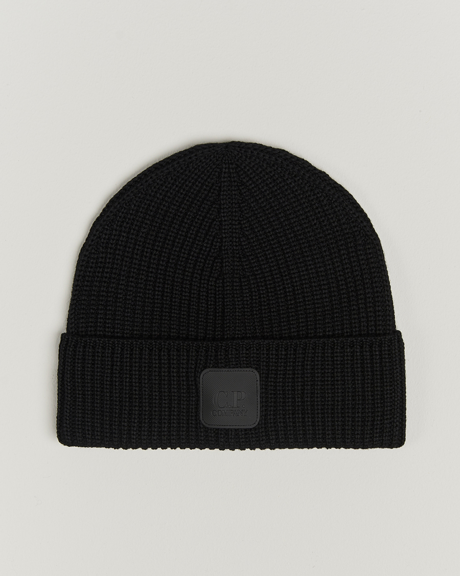 Heren | C.P. Company Metropolis Knitted Logo Beanie Black | C.P. Company | Metropolis Knitted Logo Beanie Black