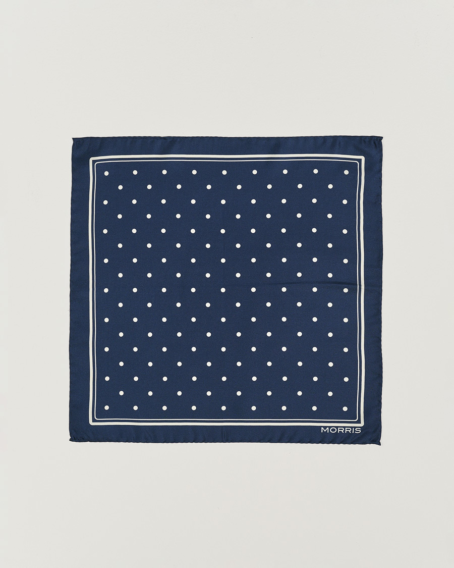 Homme | Pochettes De Costume | Morris | Dot Pocket Square Navy