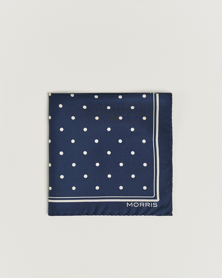 Homme | Pochettes De Costume | Morris | Dot Pocket Square Navy
