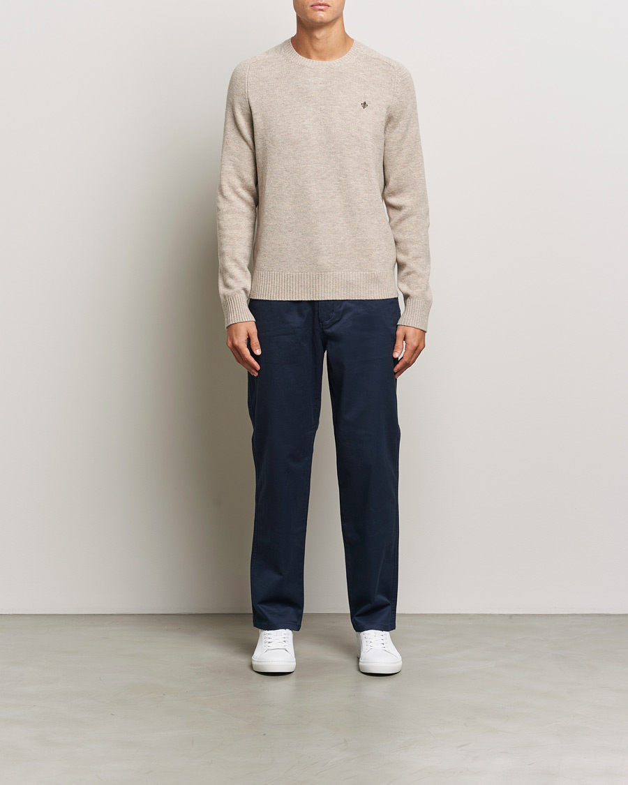 Heren | Truien | Morris | Hertford Merino Crew Neck Khaki