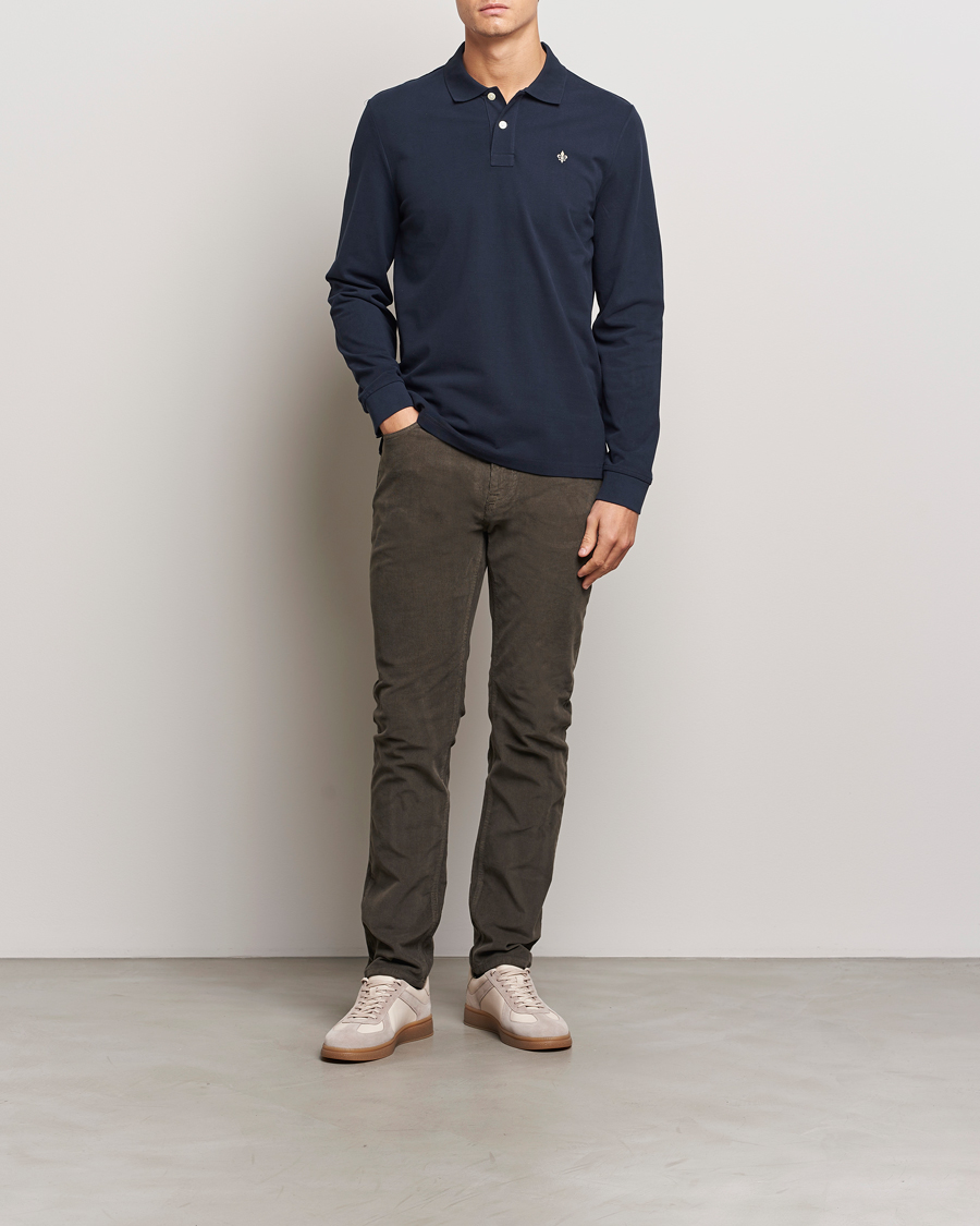 Heren | Truien | Morris | Camden Long Sleeve Polo Blue