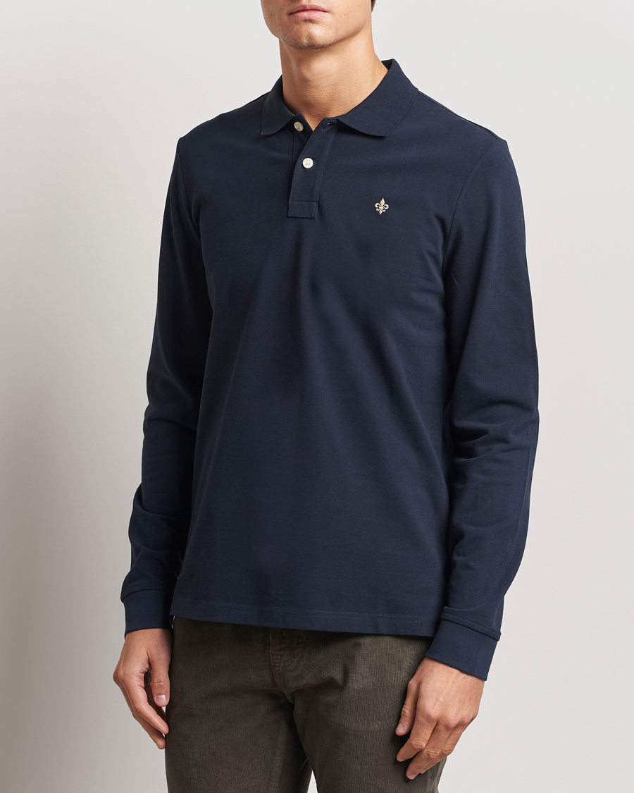 Heren | Truien | Morris | Camden Long Sleeve Polo Blue