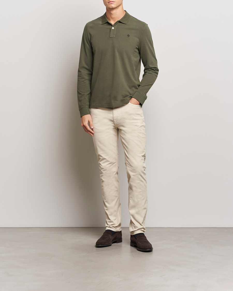 Heren | Truien | Morris | Camden Long Sleeve Polo Olive