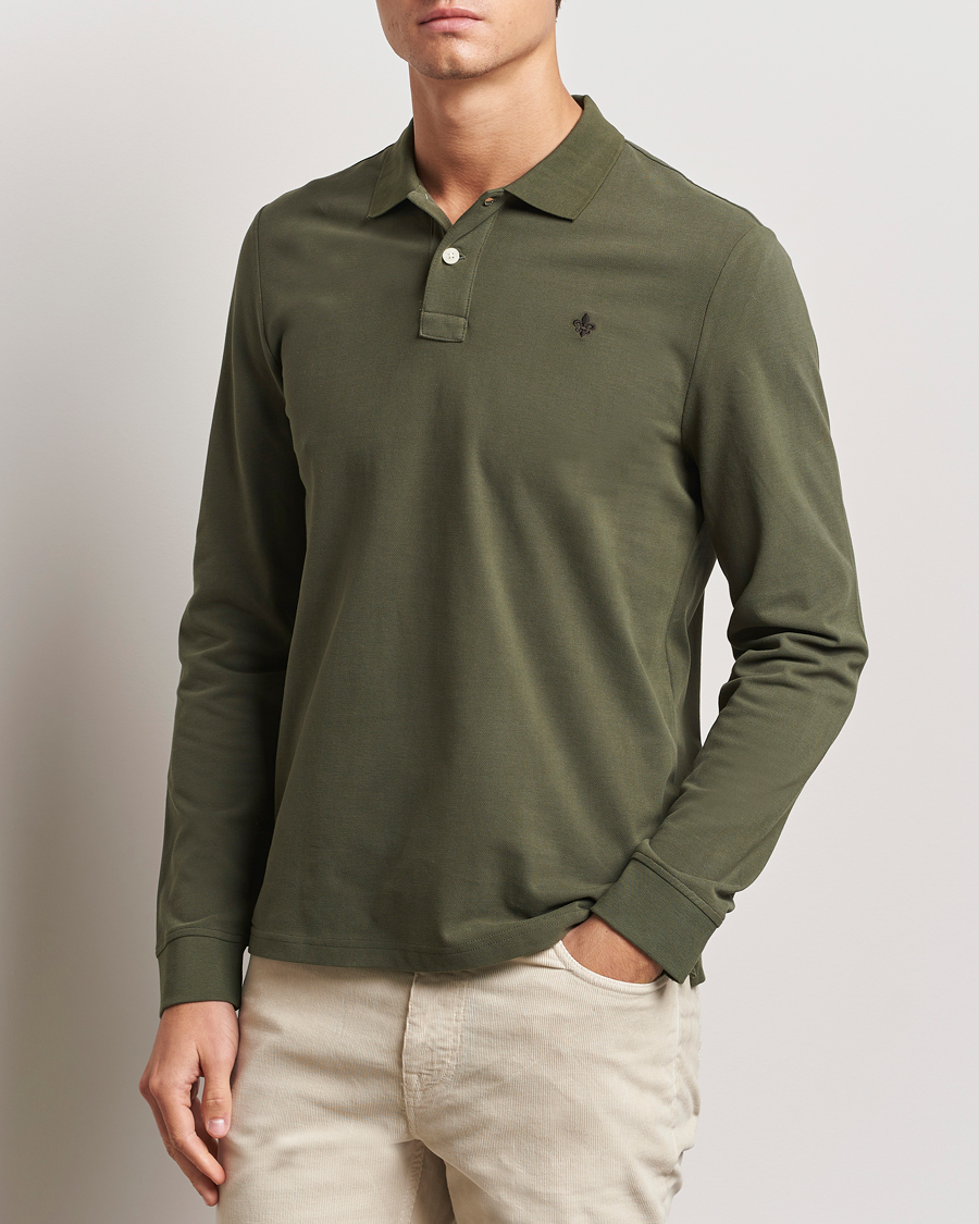 Heren | Truien | Morris | Camden Long Sleeve Polo Olive