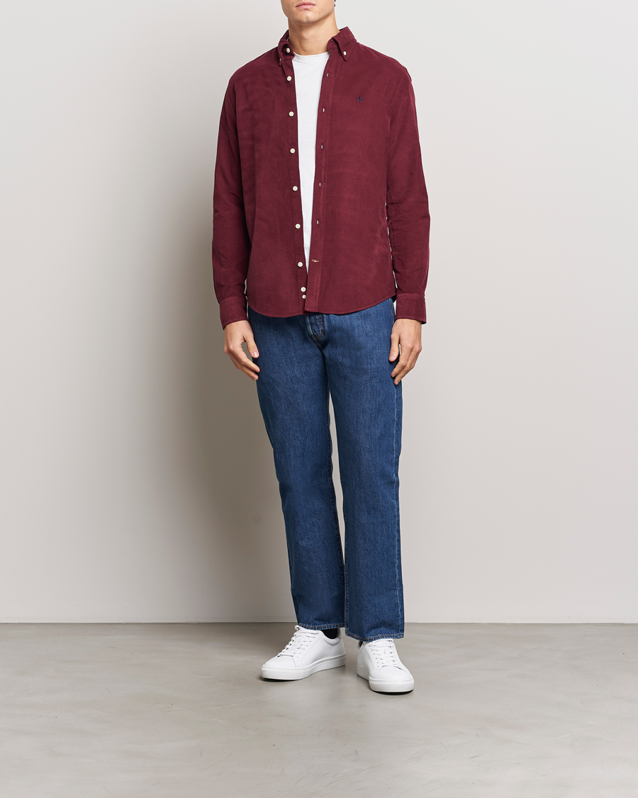 Homme | Chemises | Morris | Douglas Corduroy Shirt Wine Red