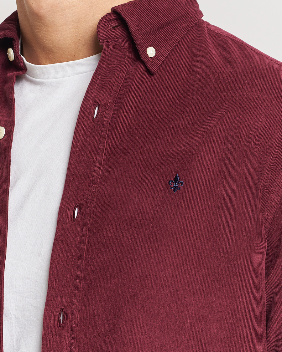 Homme | Chemises | Morris | Douglas Corduroy Shirt Wine Red