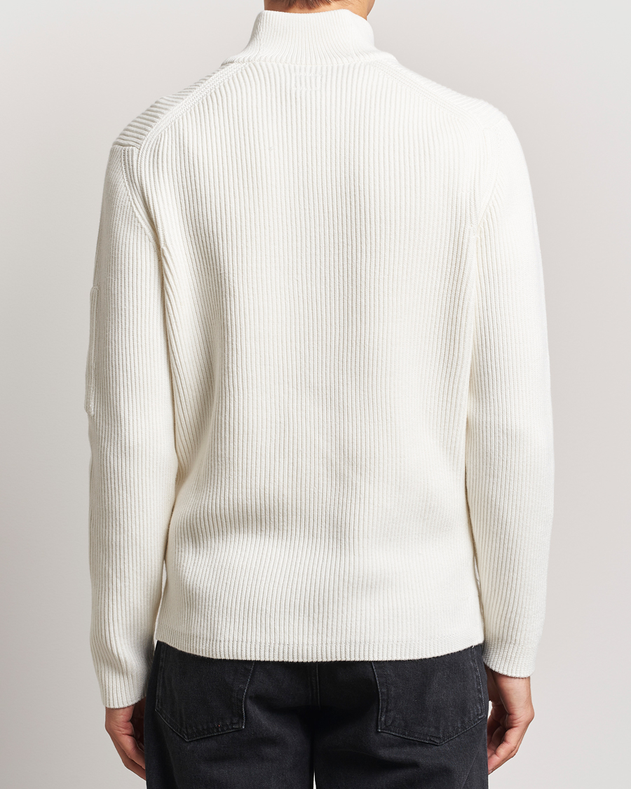 Heren | Truien | C.P. Company | Full Rib Knitted Cotton Half Zip Off White