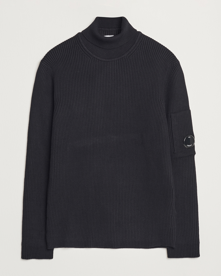 Heren | Truien | C.P. Company | Full Rib Knitted Cotton Rollneck Black