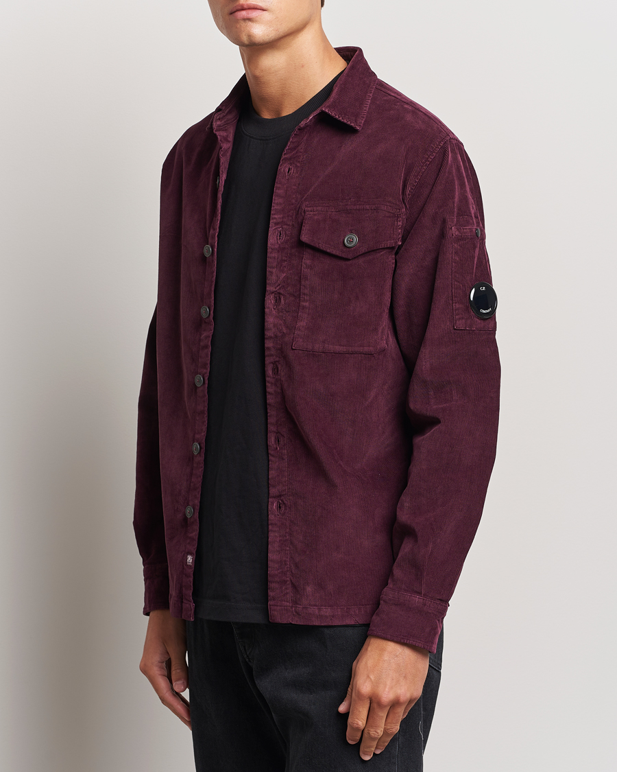 Heren | Overhemden | C.P. Company | Corduroy Lens Overshirt Burgundy