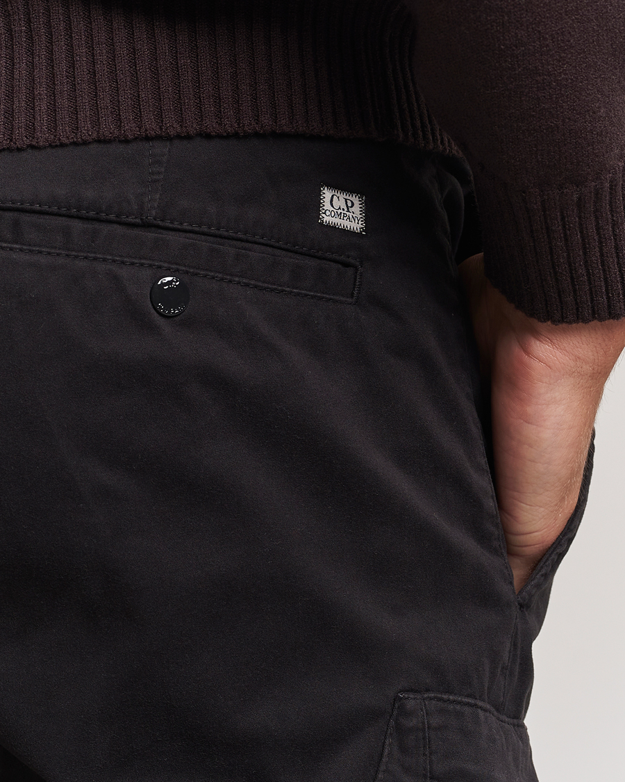 Homme | Pantalons | C.P. Company | Stretch Satin Lens Cargo Pants Black