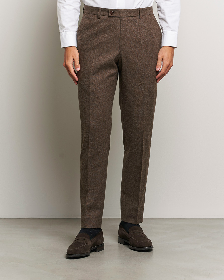 Homme | Pantalons | Morris Heritage | Flannel Suit Trousers Brown