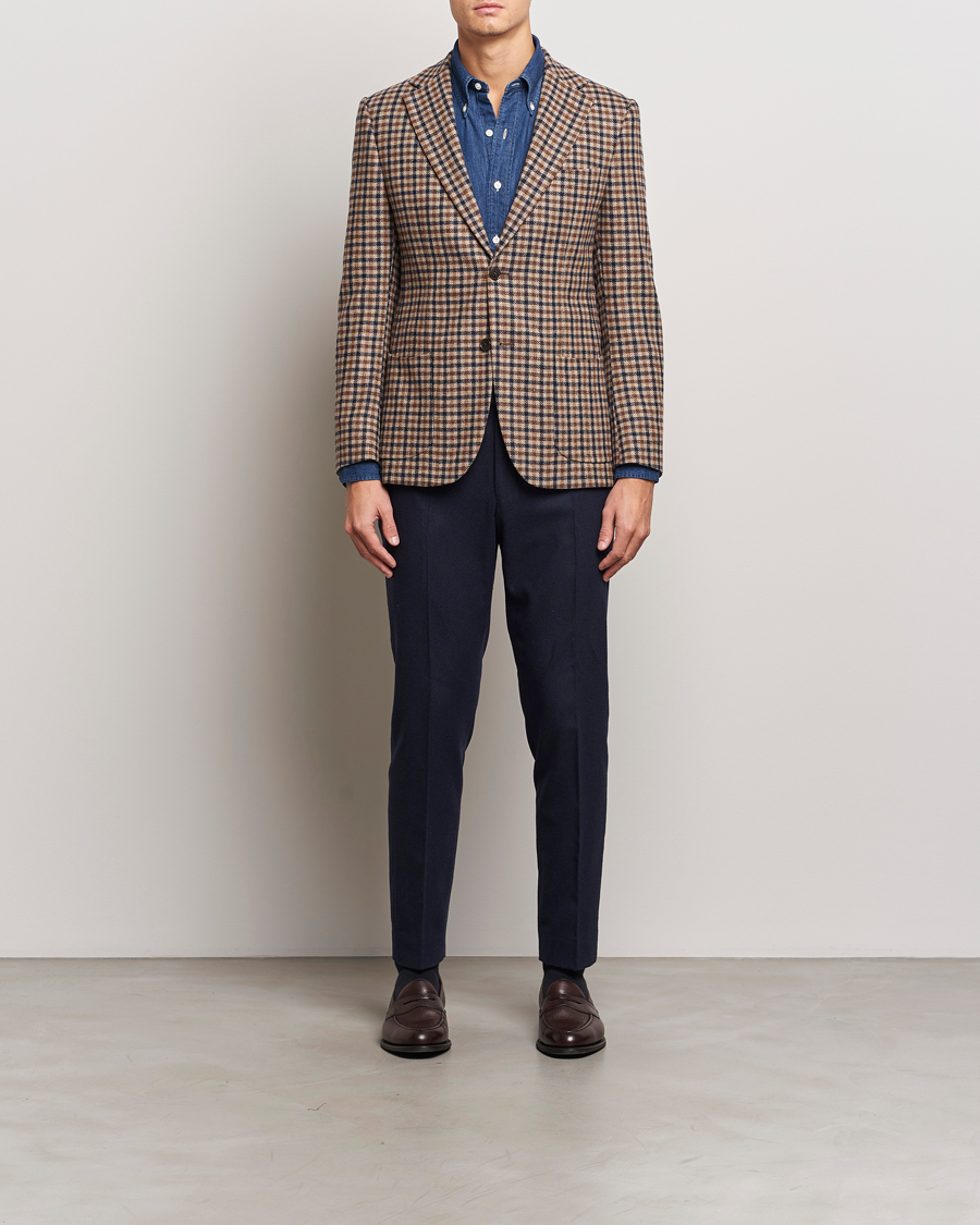Homme | Blazers | Morris Heritage | Wool Tweed Blazer Navy