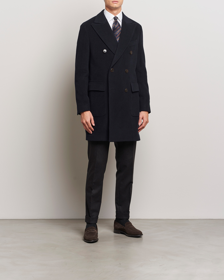 Homme | Manteaux Et Vestes | Morris Heritage | Brian Double Breasted Wool Coat Navy