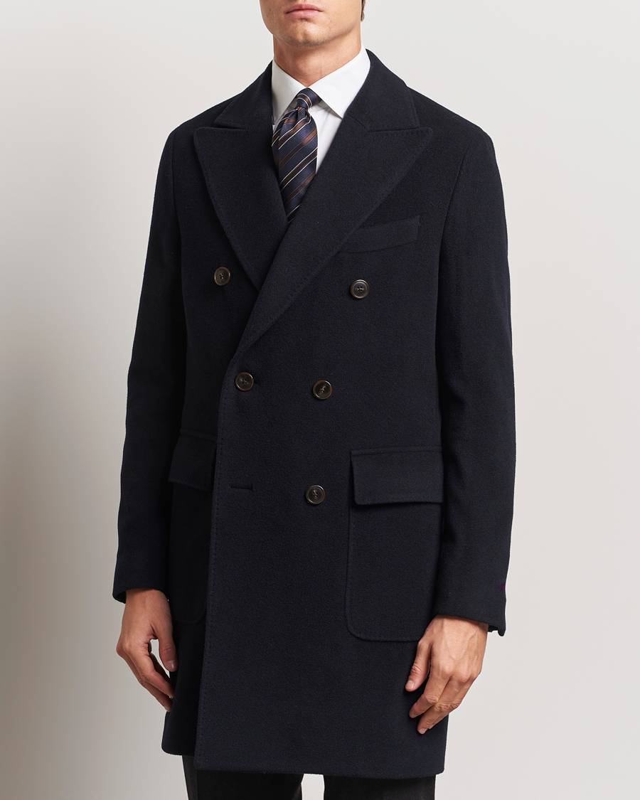 Homme | Manteaux Et Vestes | Morris Heritage | Brian Double Breasted Wool Coat Navy
