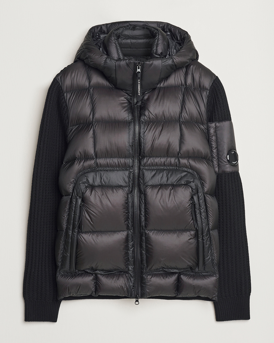 Homme | Manteaux Et Vestes | C.P. Company | Merino Wool Padded Hybrid Hood Jacket Black