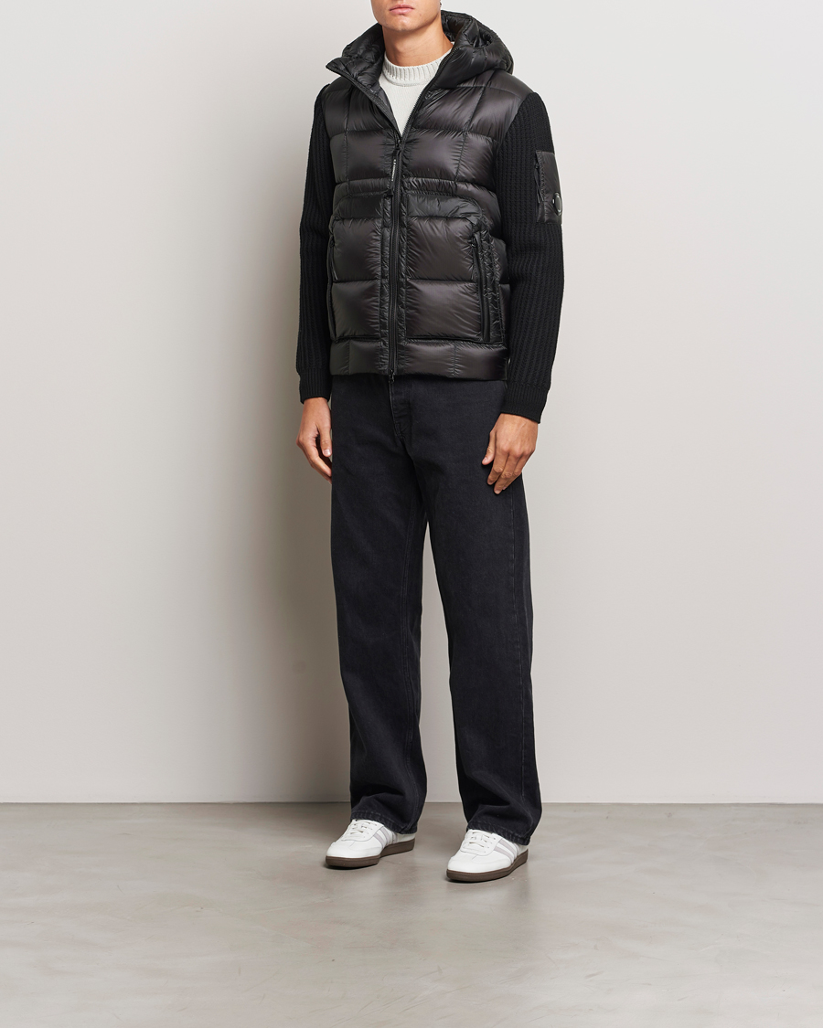 Homme | Manteaux Et Vestes | C.P. Company | Merino Wool Padded Hybrid Hood Jacket Black