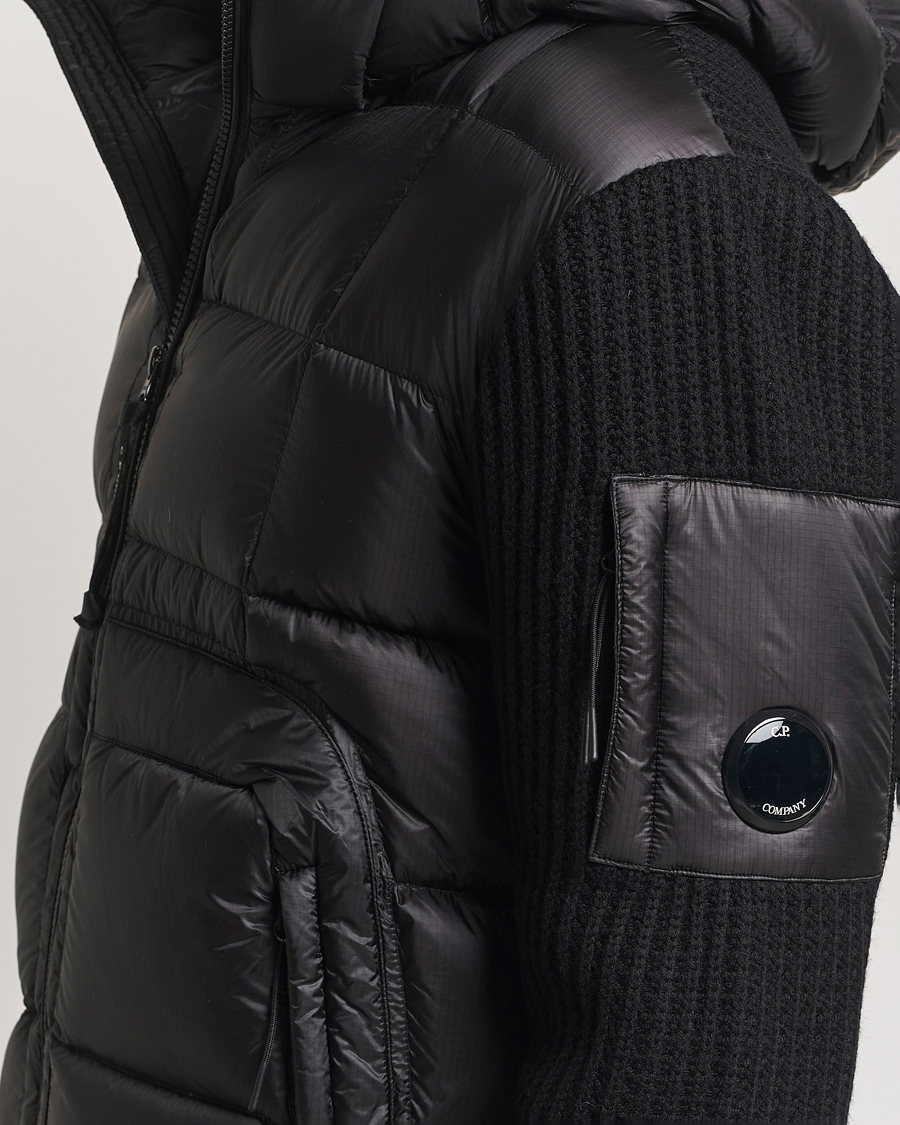 Homme | Manteaux Et Vestes | C.P. Company | Merino Wool Padded Hybrid Hood Jacket Black
