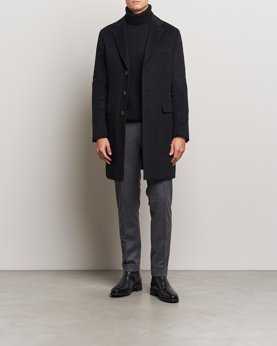 Homme | Manteaux Et Vestes | Oscar Jacobson | Syar Wool/Cashmere Coat Black