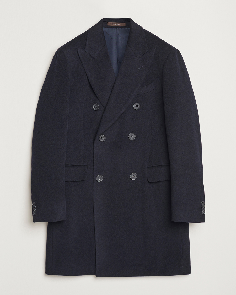 Heren | Jassen | Oscar Jacobson | Silvain DB Wool/Cashmere Coat Navy